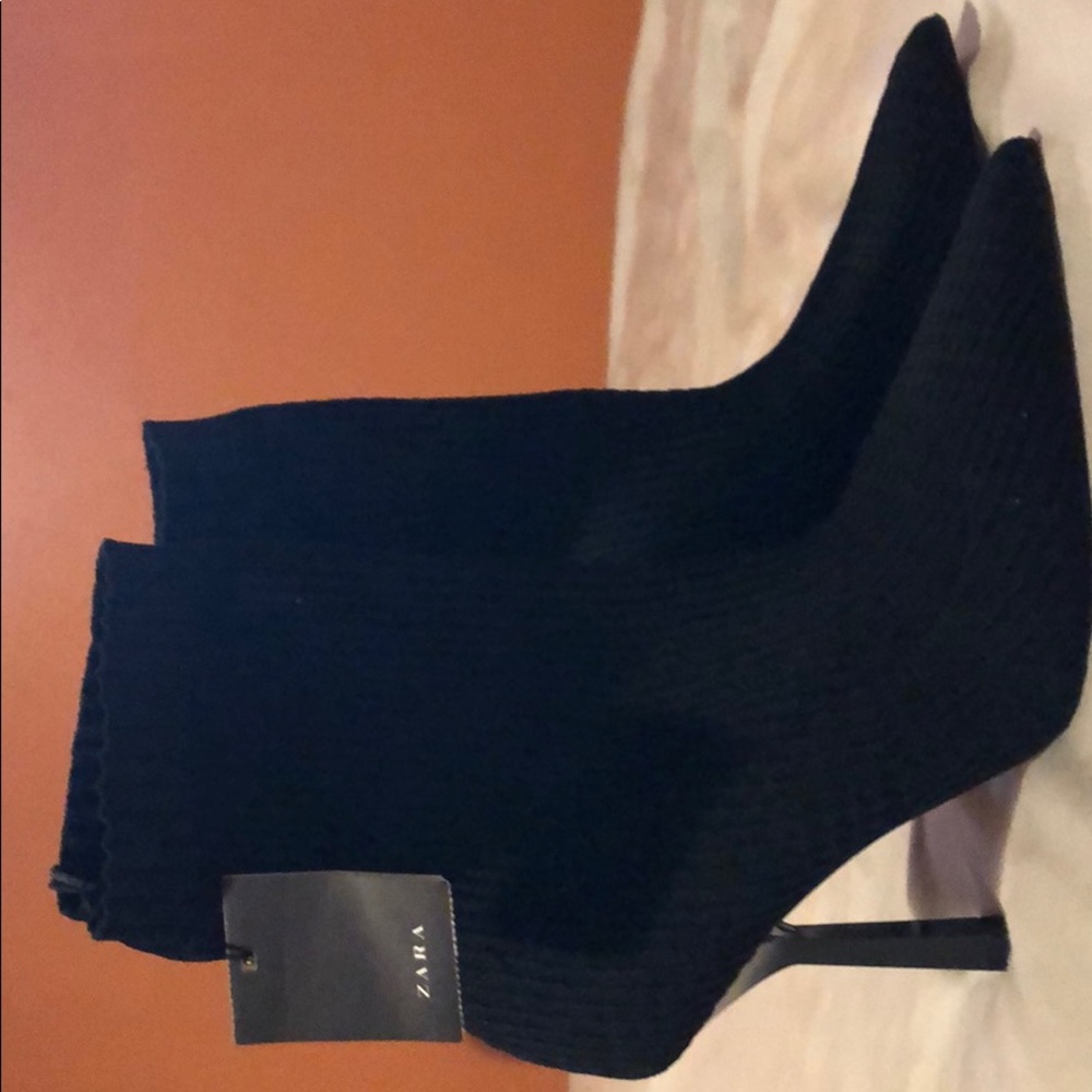 Zara black sock booties